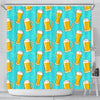 Beer Blue Pattern Print Bathroom Shower Curtain-grizzshop