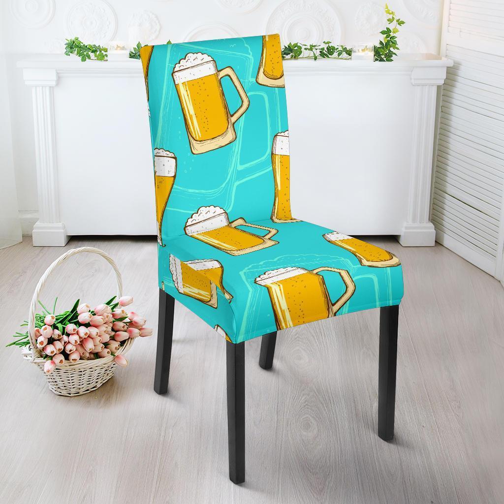 Beer Blue Pattern Print Chair Cover-grizzshop