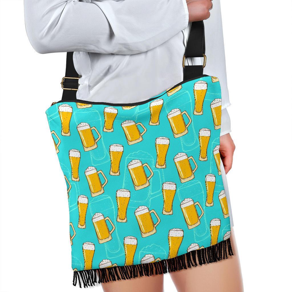 Beer Blue Pattern Print Crossbody bags-grizzshop