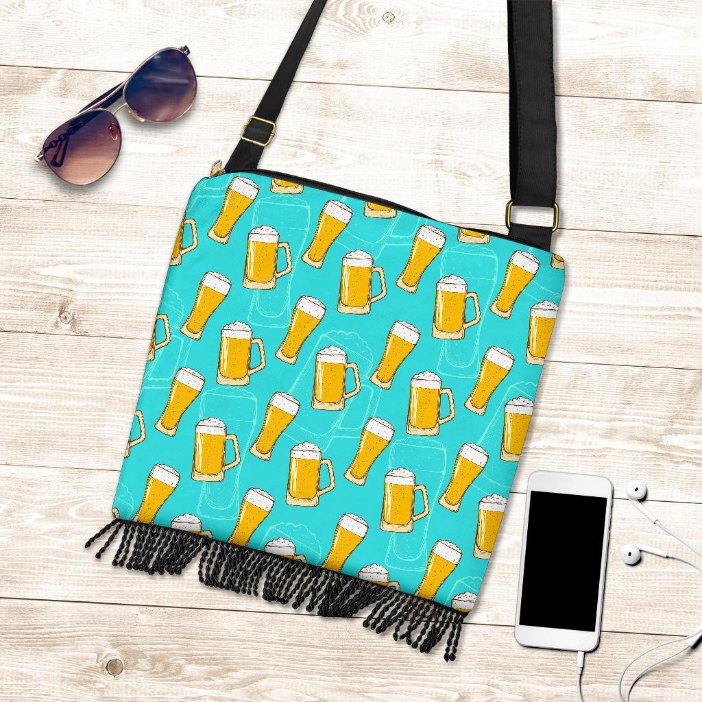 Beer Blue Pattern Print Crossbody bags-grizzshop