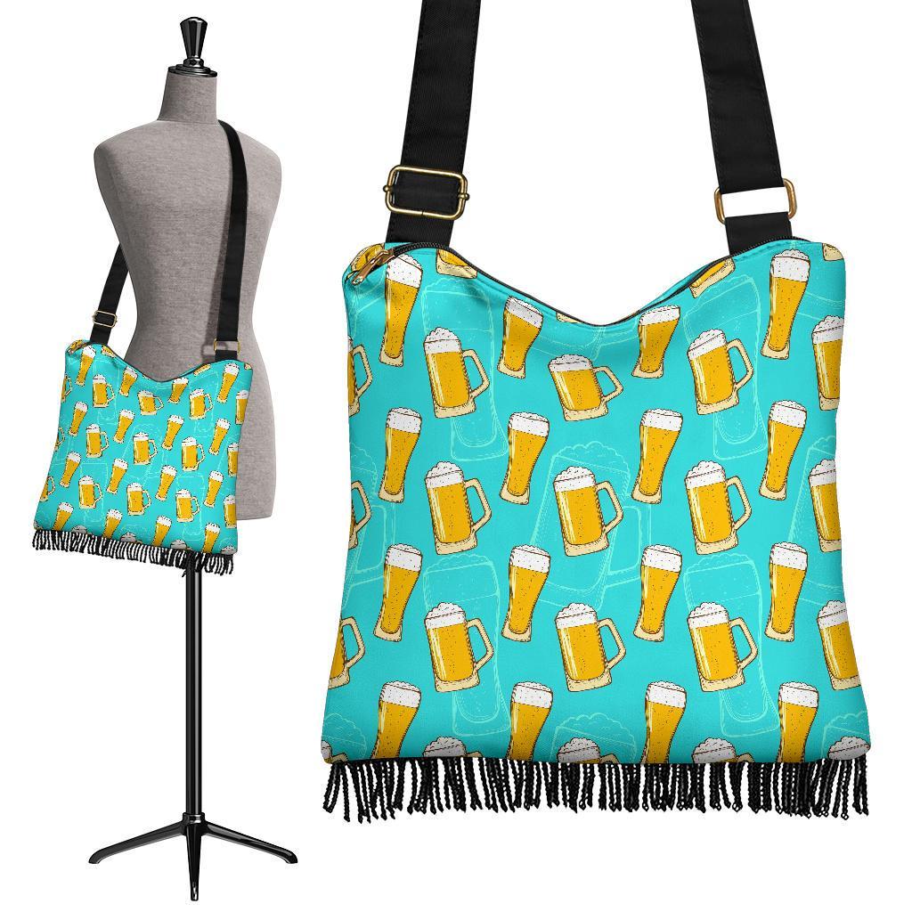 Beer Blue Pattern Print Crossbody bags-grizzshop