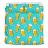 Beer Blue Pattern Print Duvet Cover Bedding Set-grizzshop