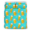 Beer Blue Pattern Print Duvet Cover Bedding Set-grizzshop