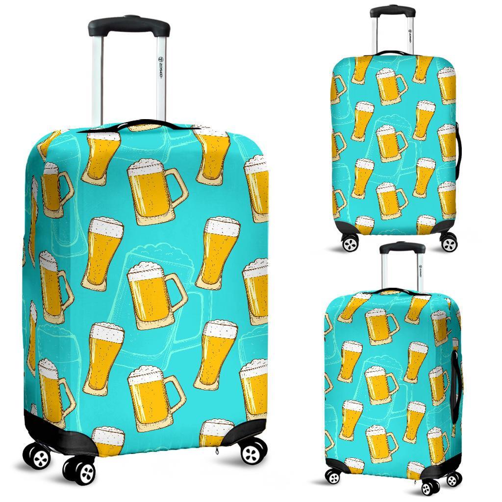 Beer Blue Pattern Print Luggage Cover Protector-grizzshop