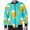 Beer Blue Pattern Print Men's Bomber Jacket-grizzshop