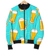 Beer Blue Pattern Print Men's Bomber Jacket-grizzshop