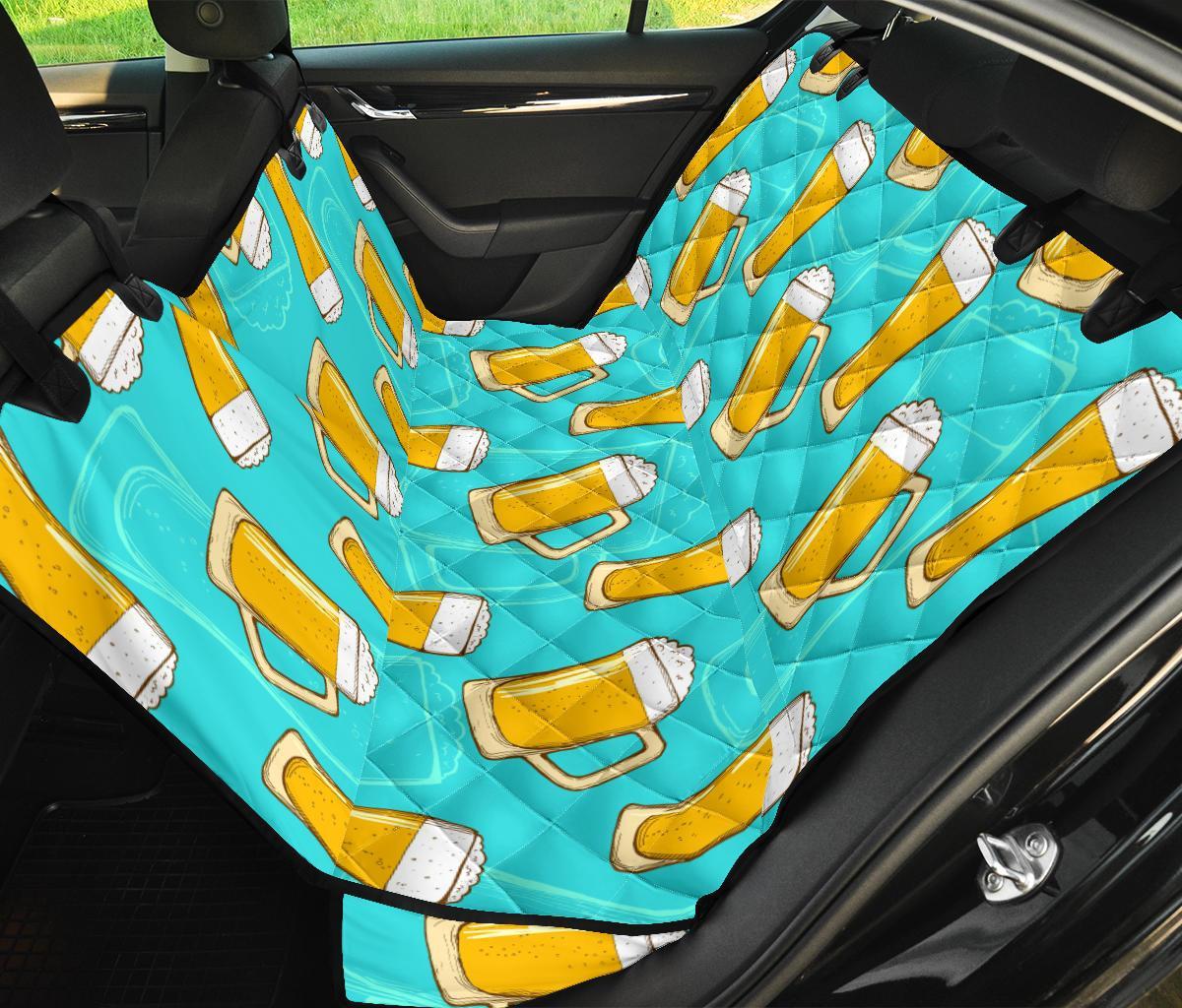 Beer Blue Pattern Print Pet Car Seat Cover-grizzshop