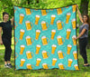 Beer Blue Pattern Print Quilt-grizzshop