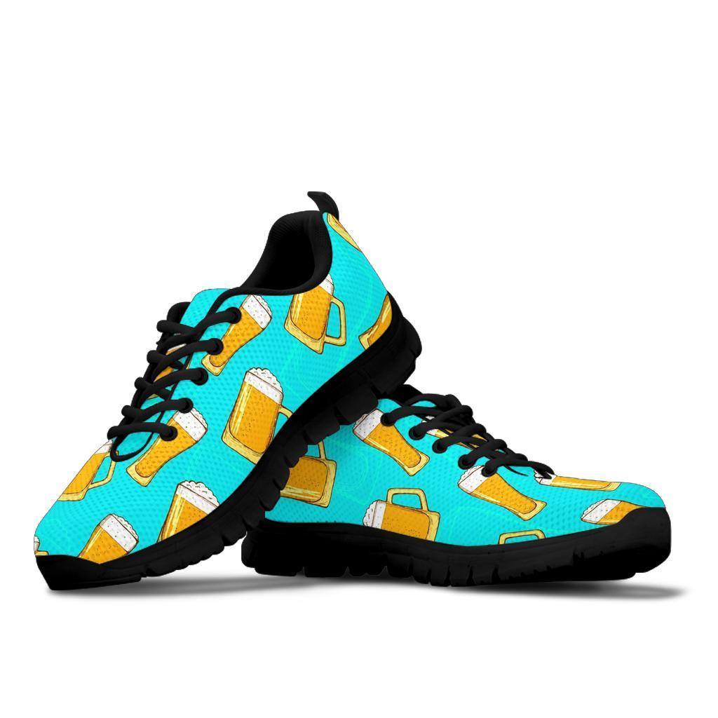 Beer Blue Pattern Print Sneaker Shoes For Men Women-grizzshop