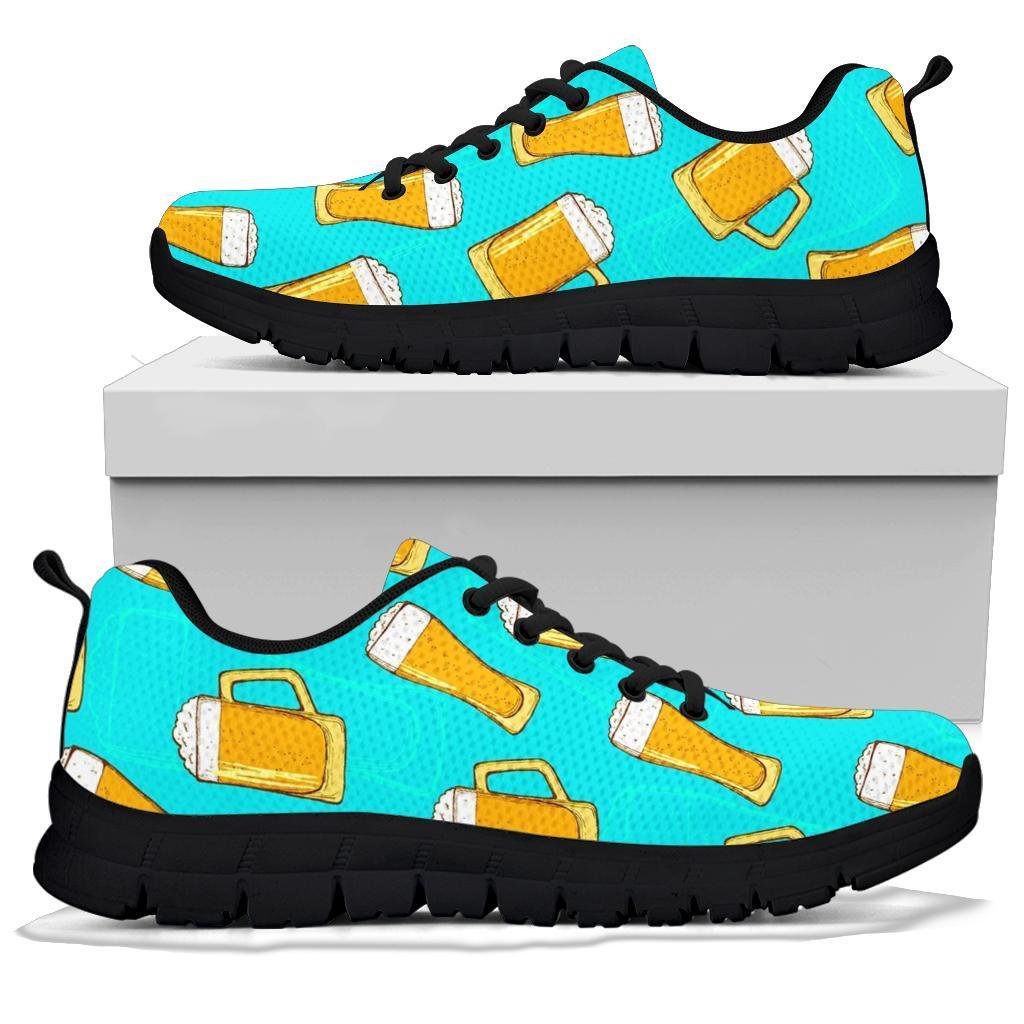 Beer Blue Pattern Print Sneaker Shoes For Men Women-grizzshop