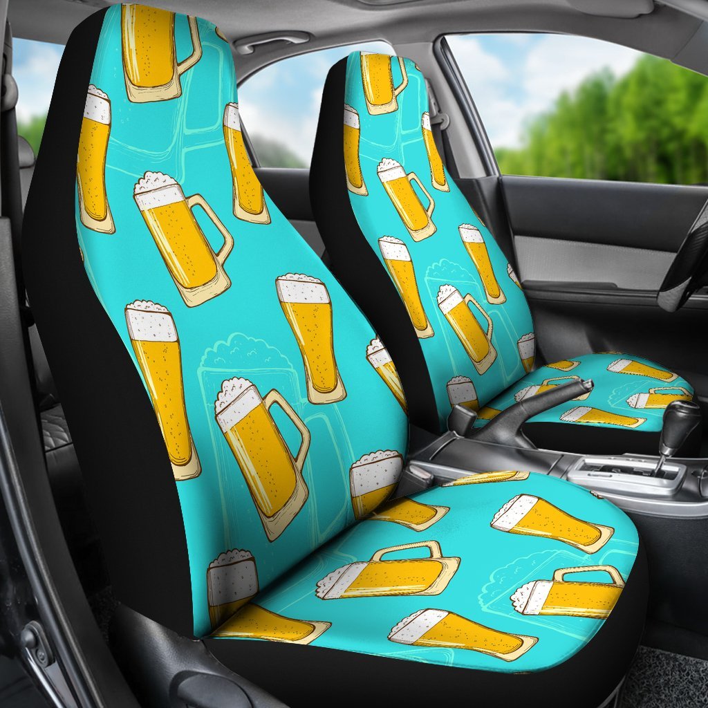 Beer Blue Pattern Print Universal Fit Car Seat Covers-grizzshop