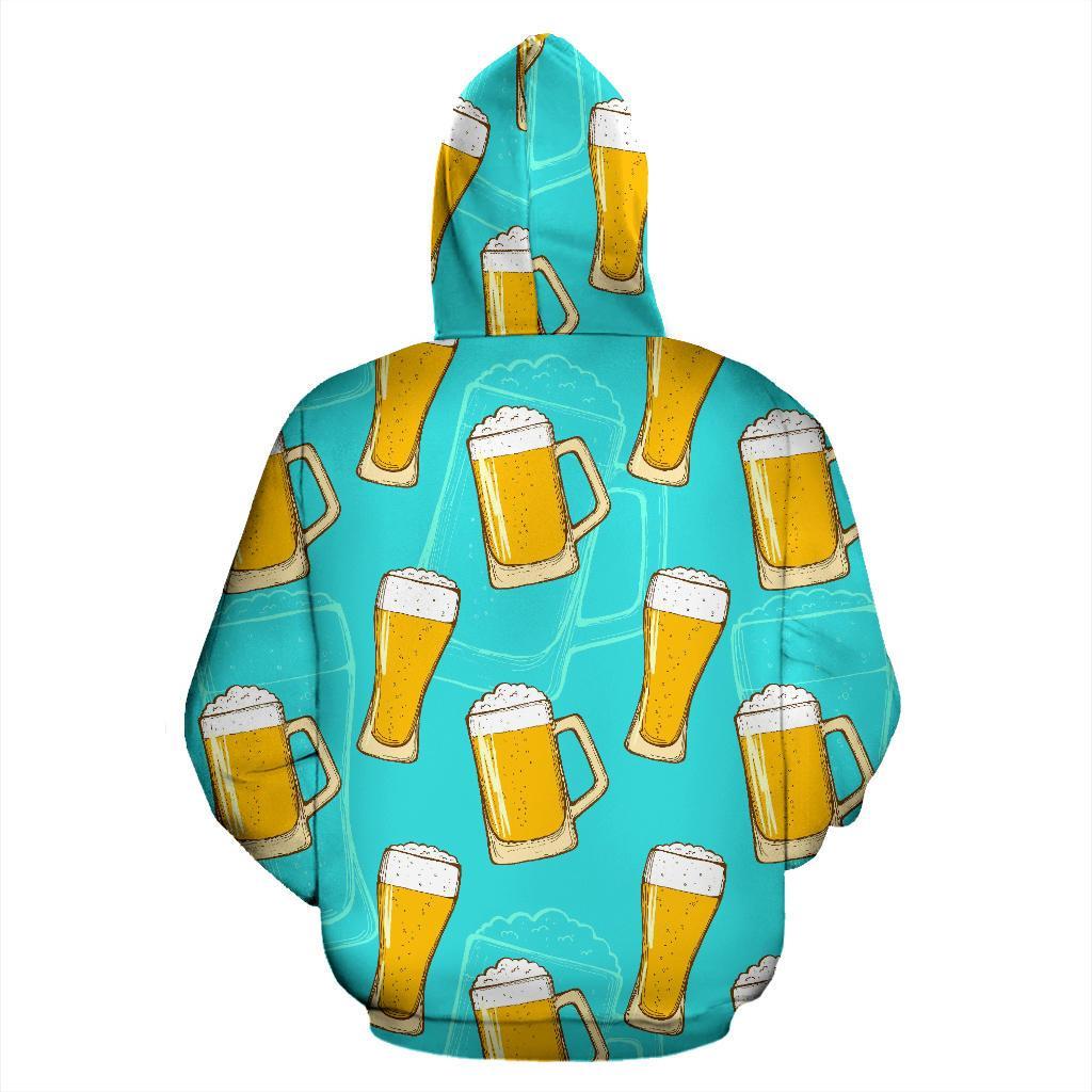 Beer Blue Pattern Print Women Men Pullover Hoodie-grizzshop