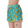 Beer Blue Pattern Print Women's Shorts-grizzshop