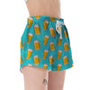 Beer Blue Pattern Print Women's Shorts-grizzshop