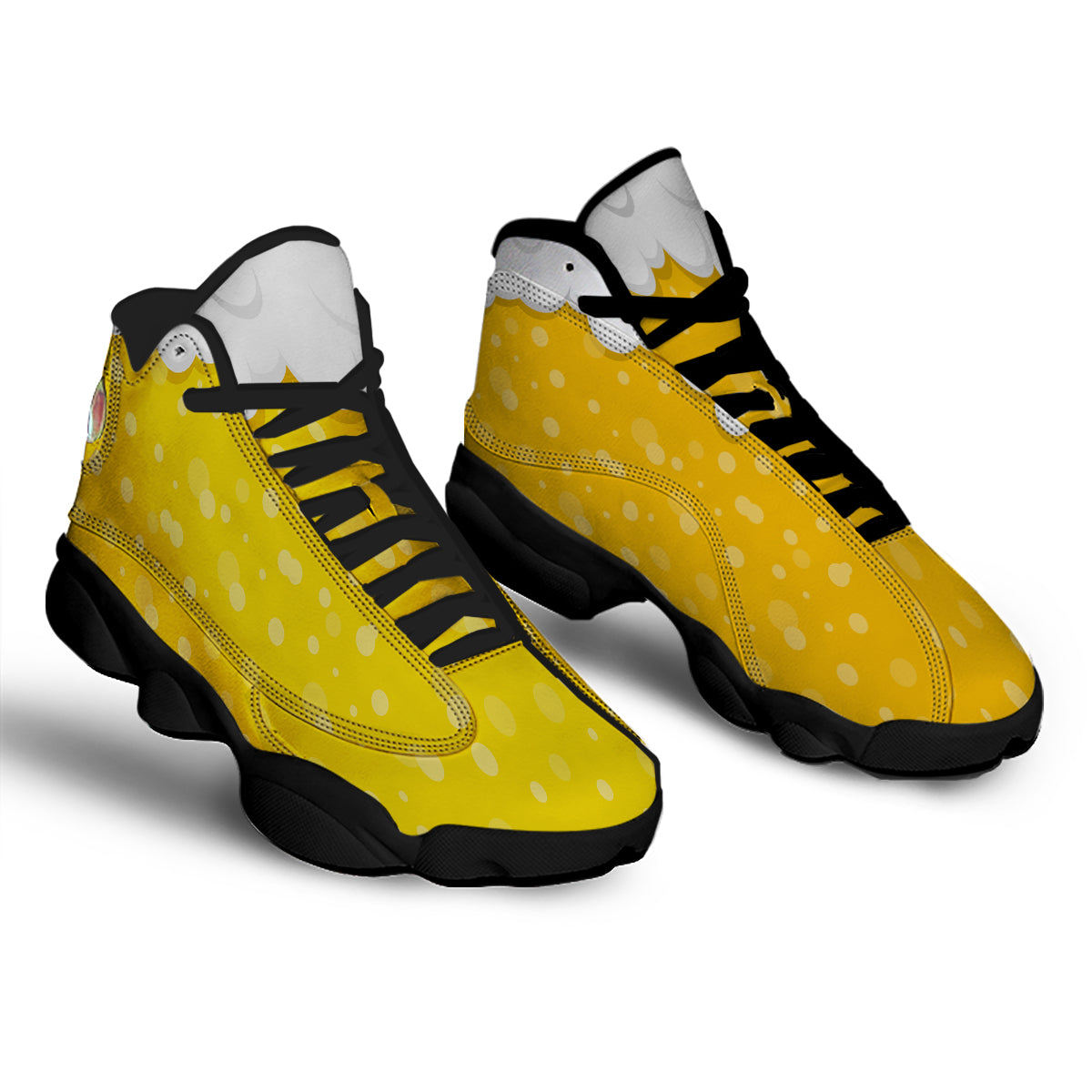 Beer Foam And Bubbles Cartoon Print Black Basketball Shoes-grizzshop