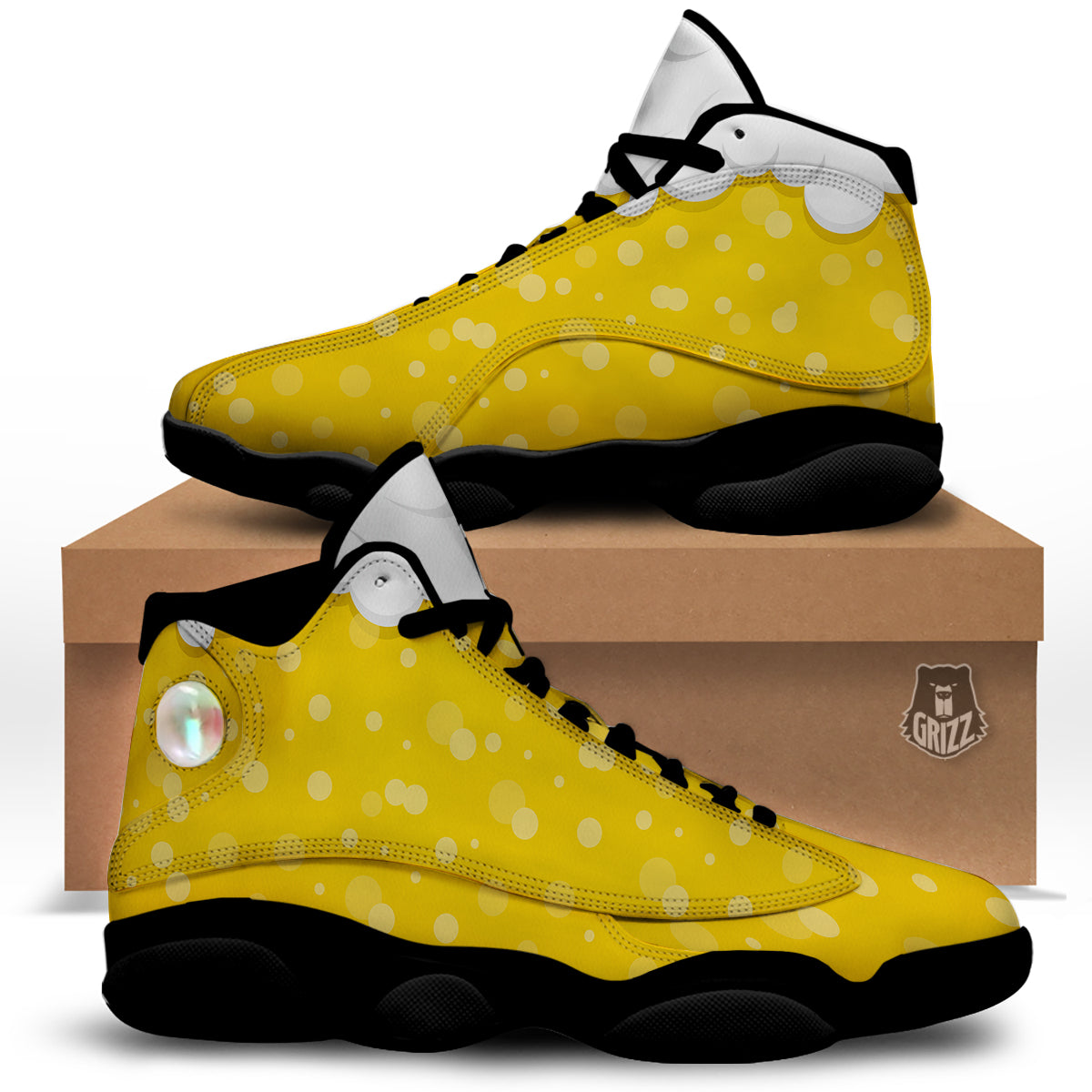 Beer Foam And Bubbles Cartoon Print Black Basketball Shoes-grizzshop