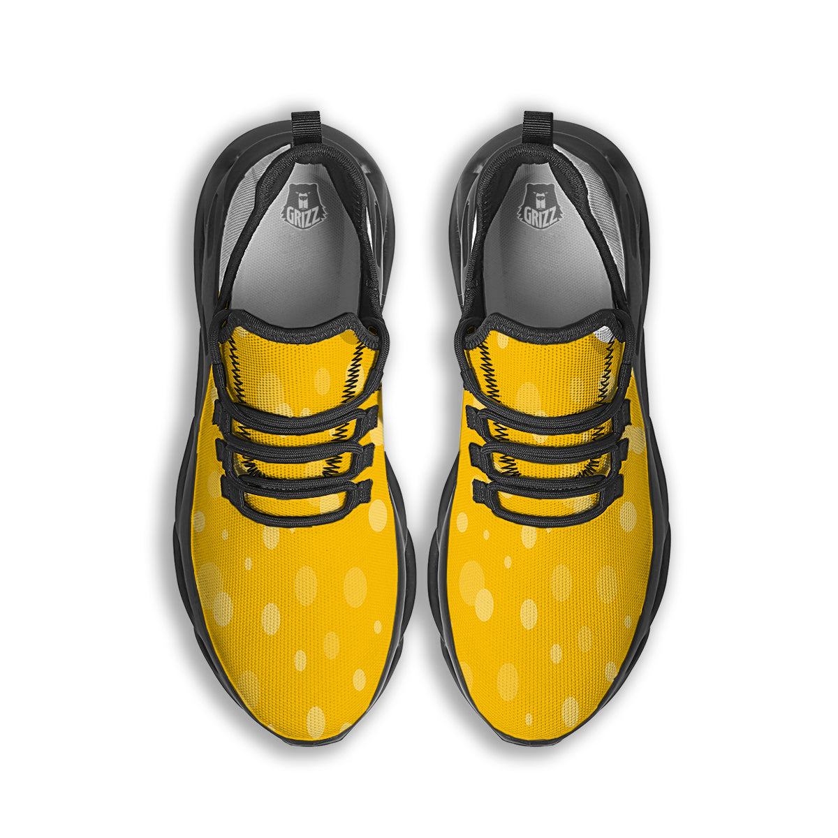 Beer Foam And Bubbles Cartoon Print Black Running Shoes-grizzshop