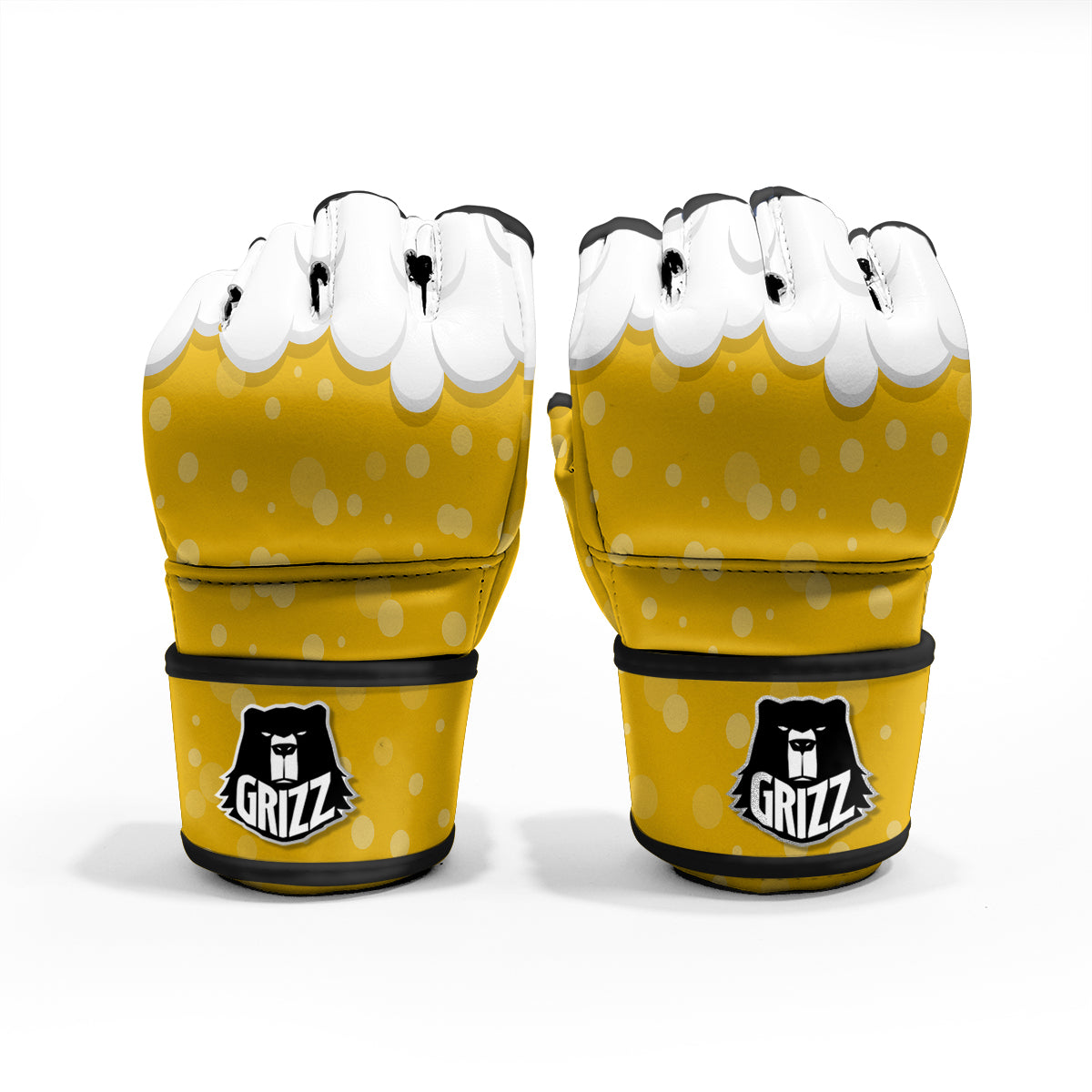 Beer Foam And Bubbles Cartoon Print MMA Gloves-grizzshop
