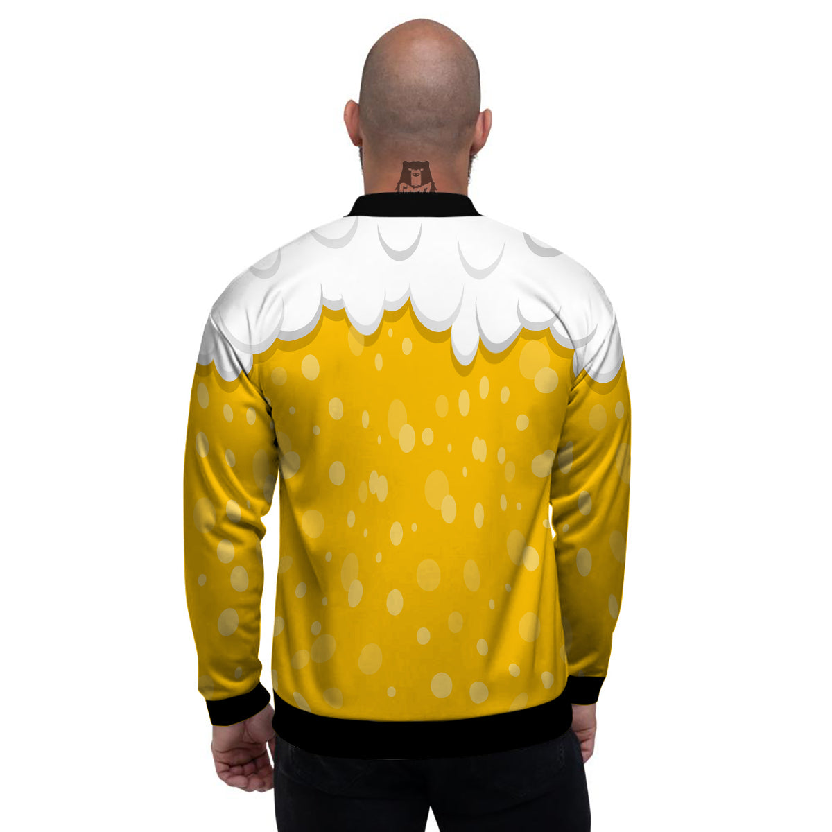 Beer Foam And Bubbles Cartoon Print Men's Bomber Jacket-grizzshop