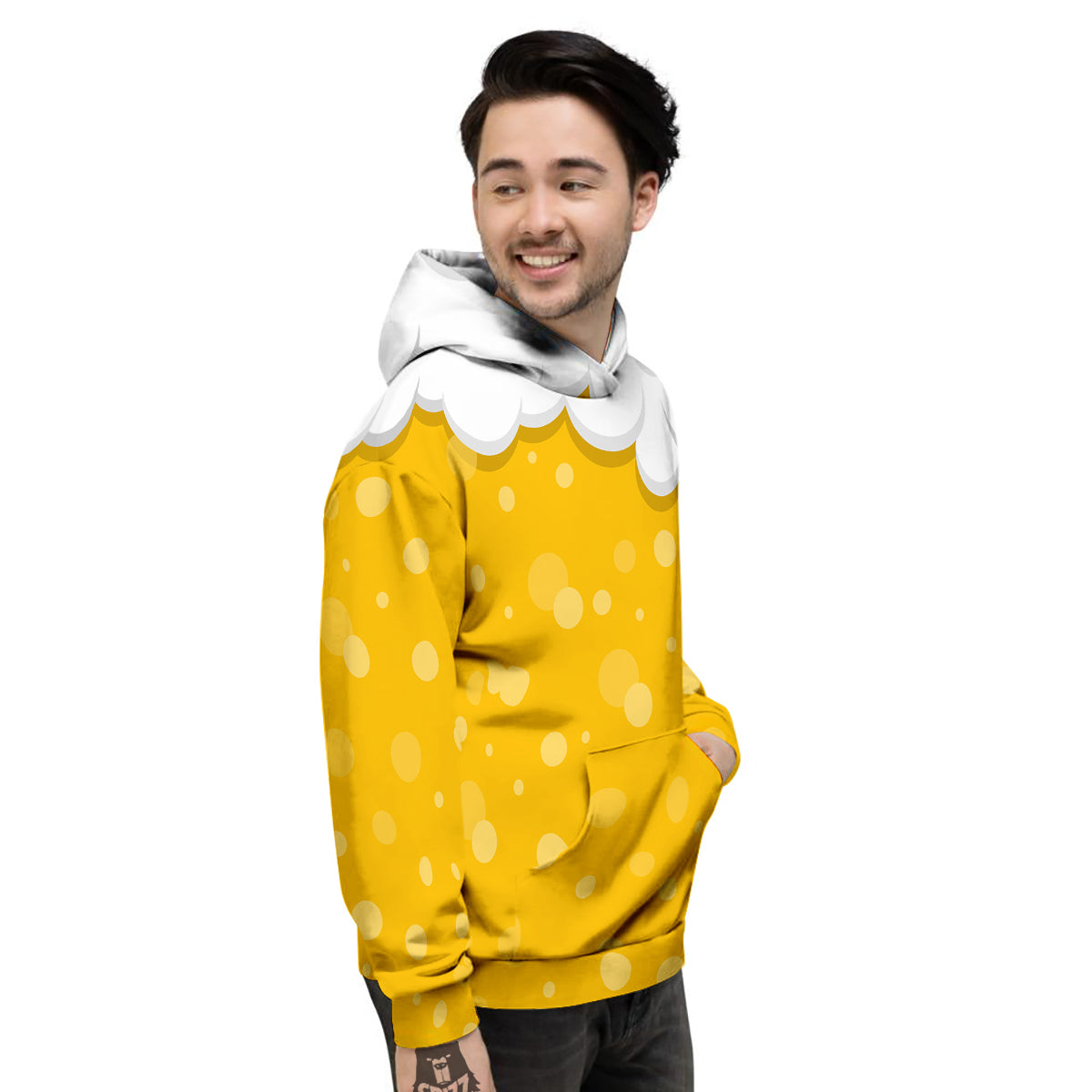 Beer Foam And Bubbles Cartoon Print Men's Hoodie-grizzshop