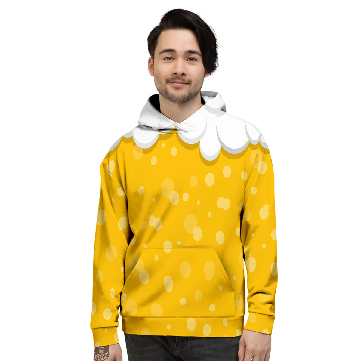 Beer Foam And Bubbles Cartoon Print Men's Hoodie-grizzshop