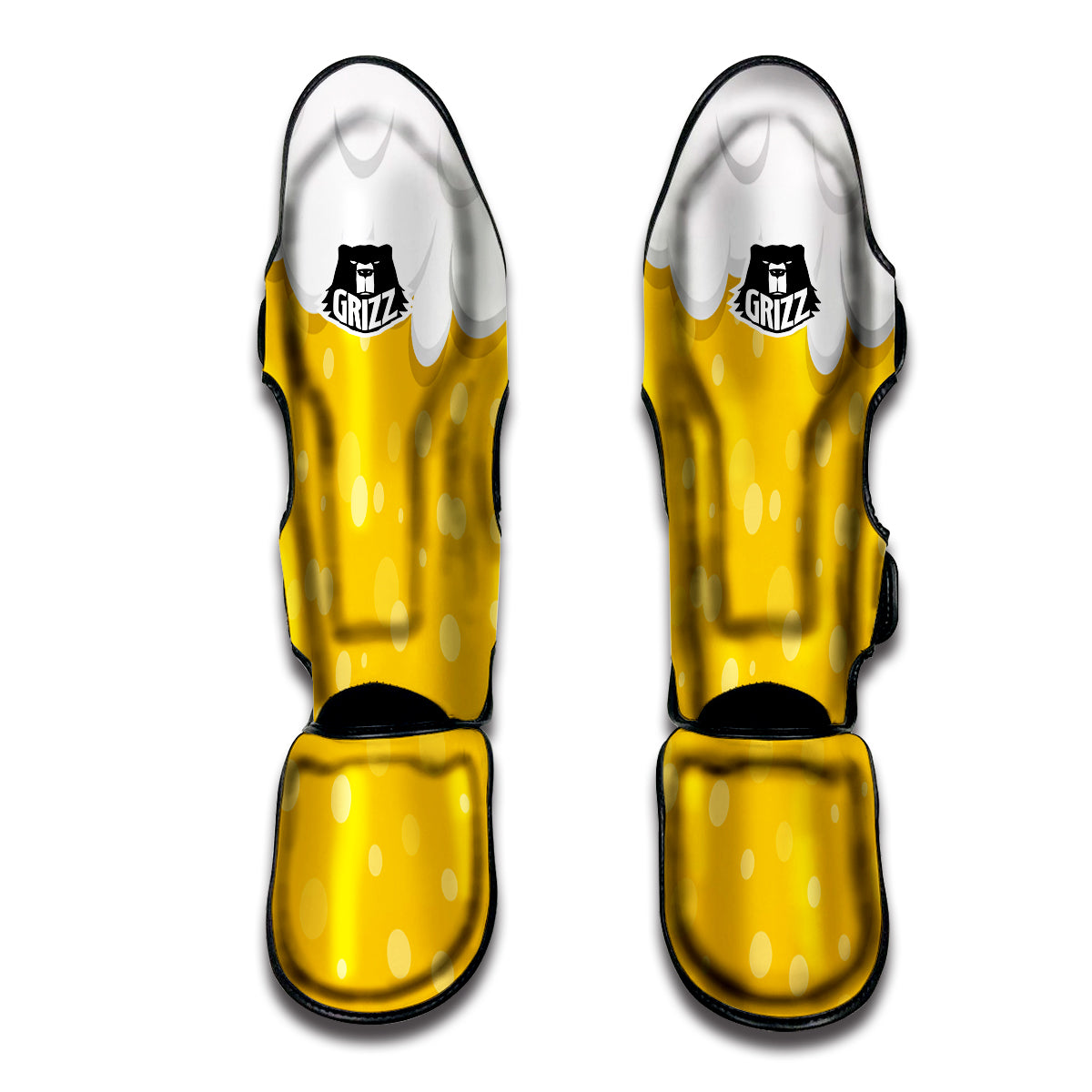 Beer Foam And Bubbles Cartoon Print Muay Thai Shin Guards-grizzshop