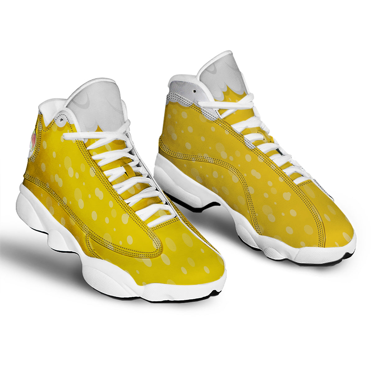 Beer Foam And Bubbles Cartoon Print White Basketball Shoes-grizzshop