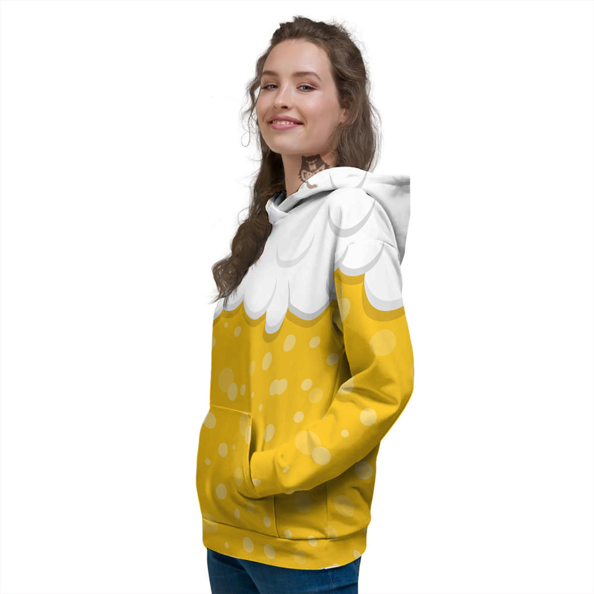 Beer Foam And Bubbles Cartoon Print Women's Hoodie-grizzshop