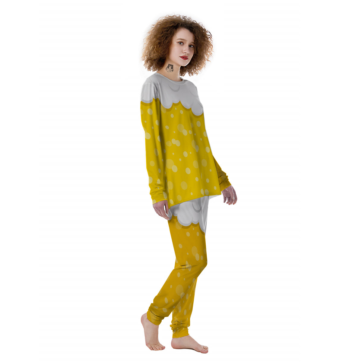 Beer Foam And Bubbles Cartoon Print Women's Pajamas-grizzshop