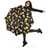 Beer Pattern Print Automatic Foldable Umbrella-grizzshop