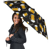 Beer Pattern Print Automatic Foldable Umbrella-grizzshop