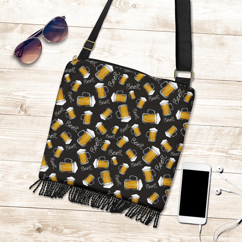 Beer Pattern Print Crossbody bags-grizzshop