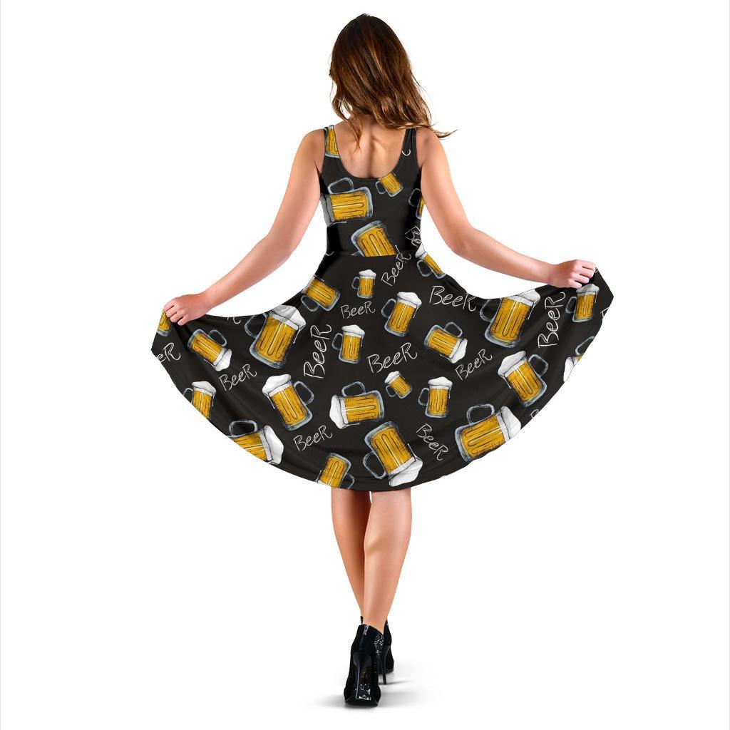 Beer Pattern Print Dress-grizzshop