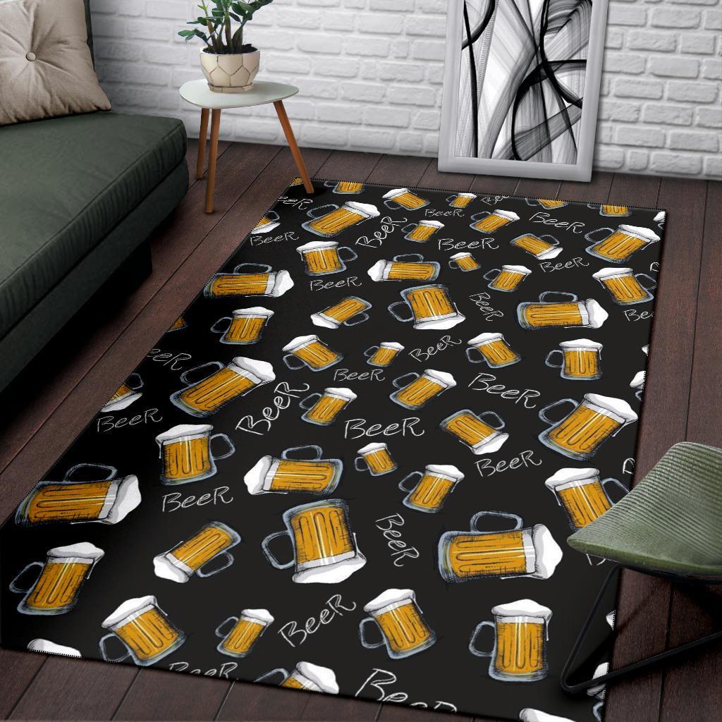 Beer Pattern Print Floor Mat-grizzshop