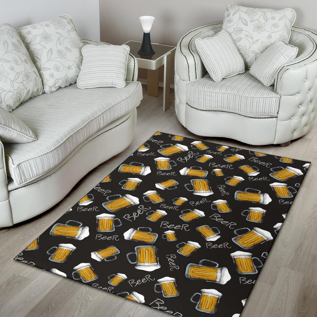 Beer Pattern Print Floor Mat-grizzshop