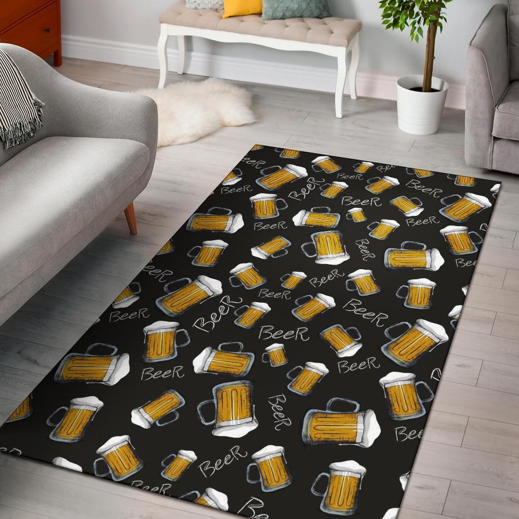 Beer Pattern Print Floor Mat-grizzshop