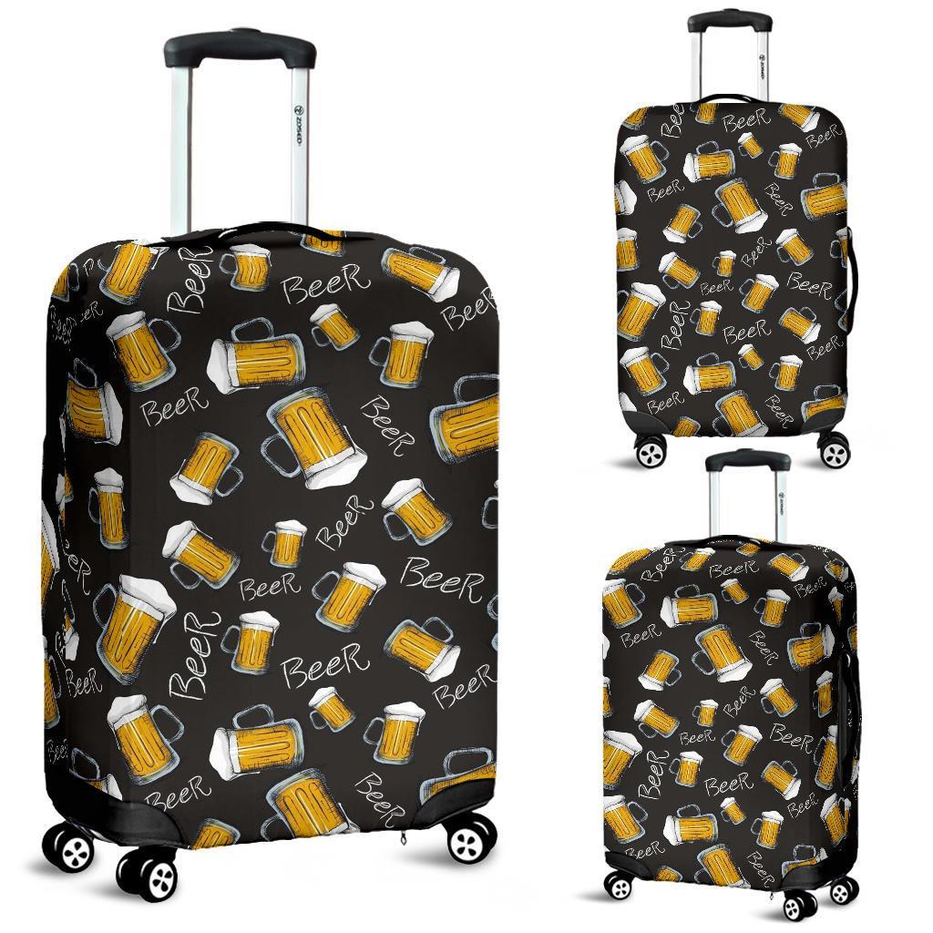 Beer Pattern Print Luggage Cover Protector-grizzshop