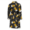 Beer Pattern Print Men Long Robe-grizzshop