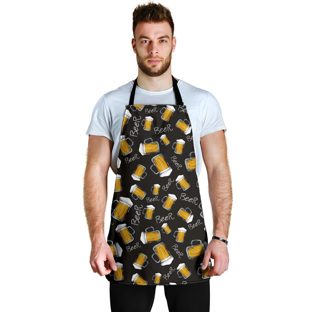 Beer Pattern Print Men's Apron-grizzshop