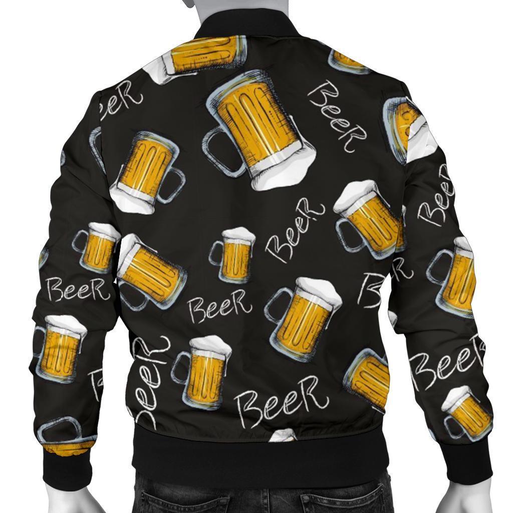 Beer Pattern Print Men's Bomber Jacket-grizzshop