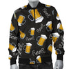 Beer Pattern Print Men's Bomber Jacket-grizzshop