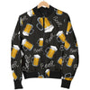 Beer Pattern Print Men's Bomber Jacket-grizzshop