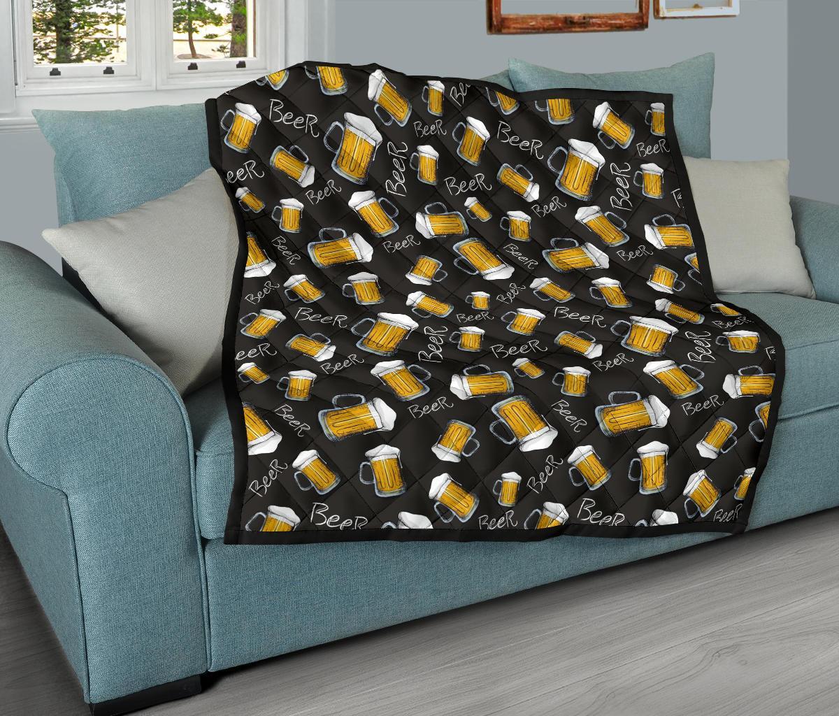 Beer Pattern Print Quilt-grizzshop