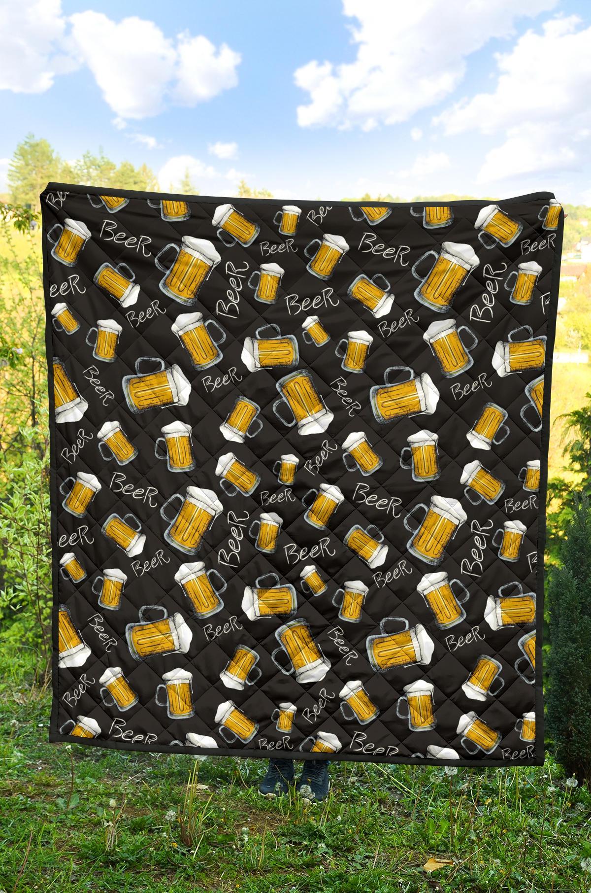 Beer Pattern Print Quilt-grizzshop