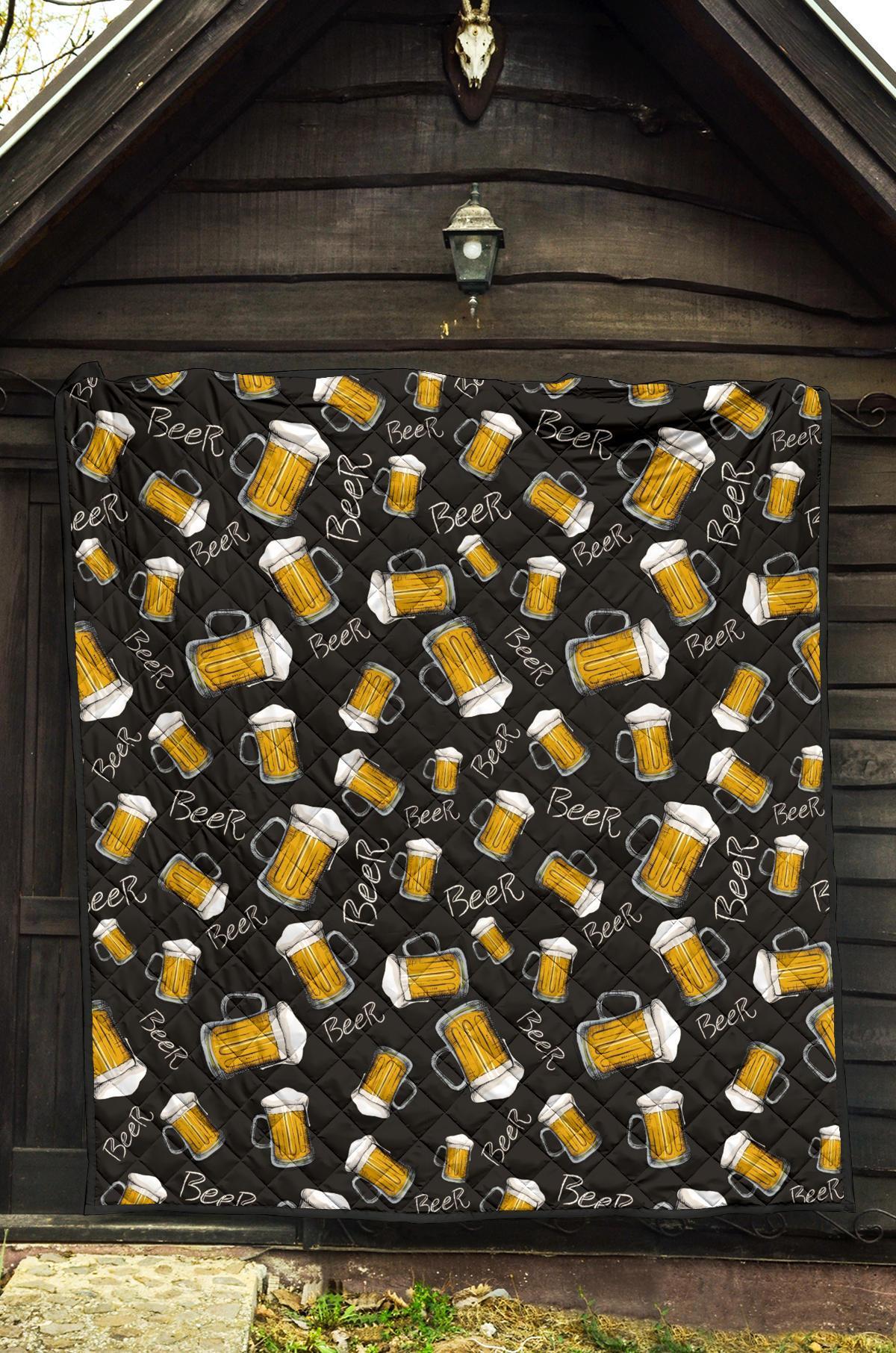 Beer Pattern Print Quilt-grizzshop