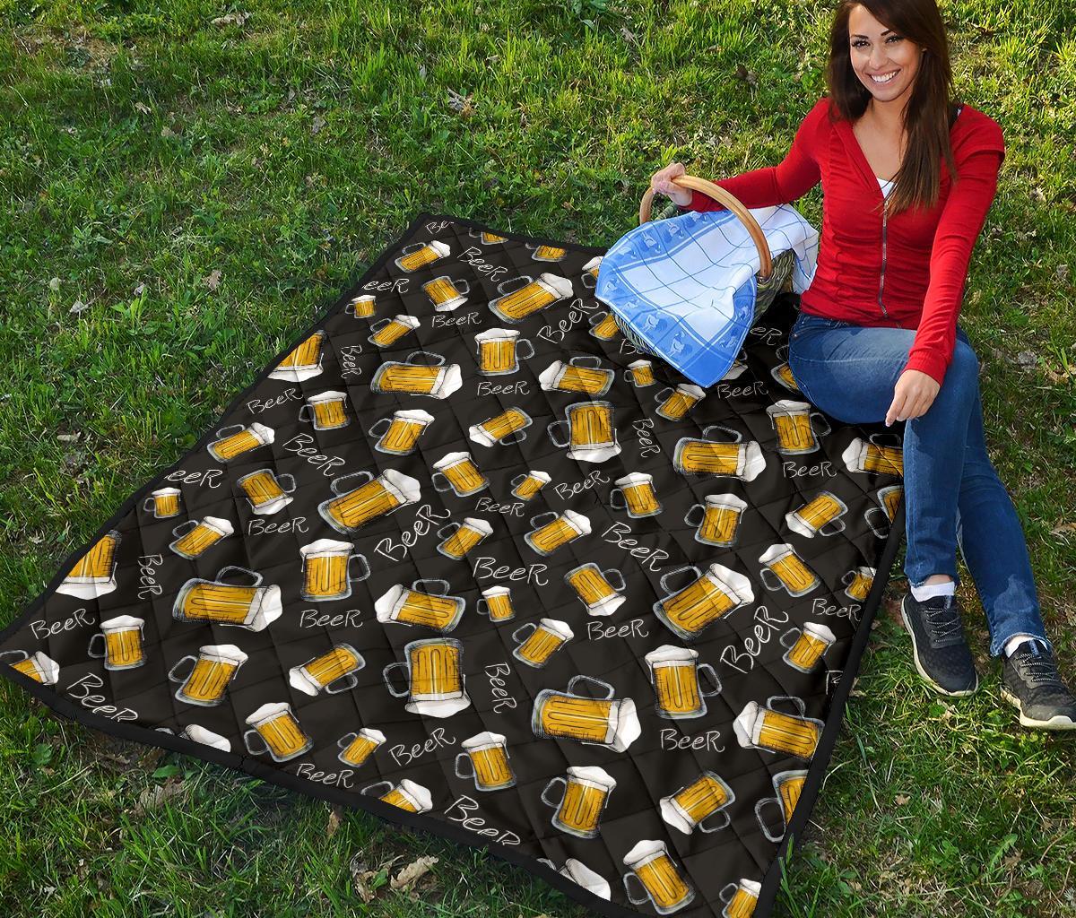 Beer Pattern Print Quilt-grizzshop