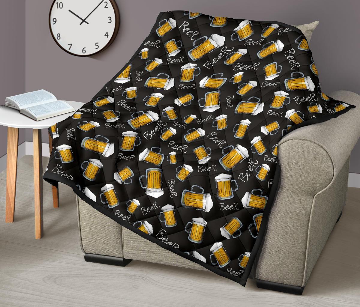 Beer Pattern Print Quilt-grizzshop