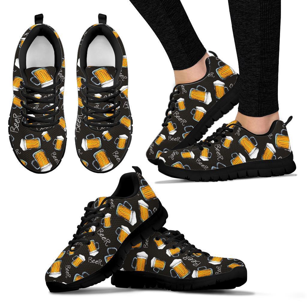 Beer Pattern Print Sneaker Shoes For Men Women-grizzshop