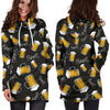 Beer Pattern Print Women Hoodie Dress-grizzshop