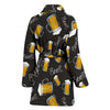 Beer Pattern Print Women Long Robe-grizzshop